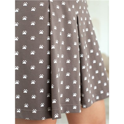 Юбка-шорты в складку с карманами из 100% хлопка с принтом