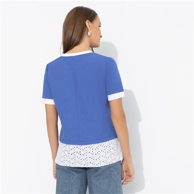 Футболка прямого силуэта, Романтика с перчинкой (синяя)