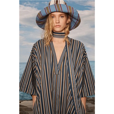 LIMITED EDITION STRIPED BELTED DRESS