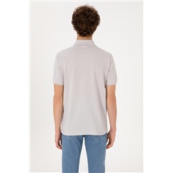 Erkek Regular Fit Polo Yaka Açık Gri Tişört
