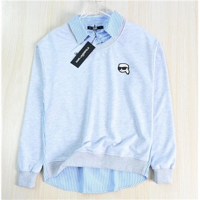 Женская рубашка с имитацией воротника рубашки и длинным рукавом КАР*Л😎