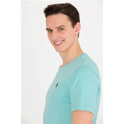 Erkek Mint Basic Bisiklet Yaka Tişört