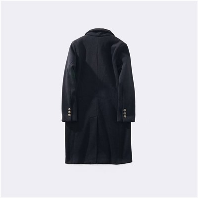 Женское шерстяное полупальто Ralp*h Laure*n средней длины, с нашивками и вышивкой