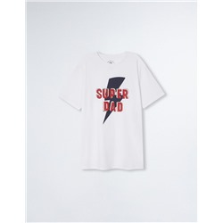 Camiseta 'Super Dad', Hombre, Blanca