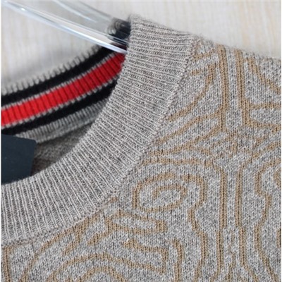 Мужской однотонный шерстяной свитер БОС*С