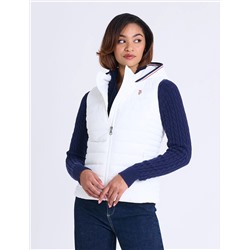 SIGNATURE STRIPE VEST WITH HOOD