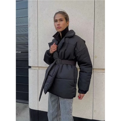 Однотонная женская хлопковая утолщенная куртка