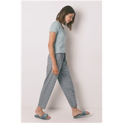 Pantalón largo carrot viscosa print sellos