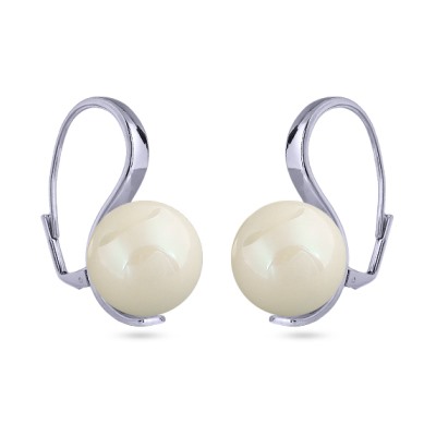 Серьги (Майорка 16мм медовая роса; покрытие родий)