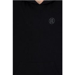 Erkek Siyah Kapüşonlu Sweatshirt