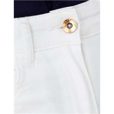 Джинсы клеш с прорезями и необработанным краем из эластичного денима средней плотности