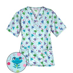 UA Jumpin Jack Navy Print Scrub Top