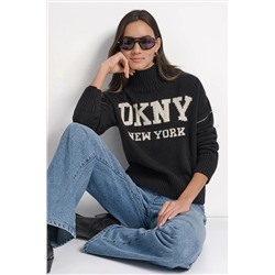 LOGO INTARSIA MOCK-NECK SWEATER