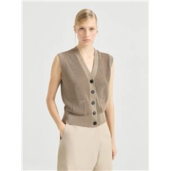 Новинка Женский вязанный жилет с элегантным блеском