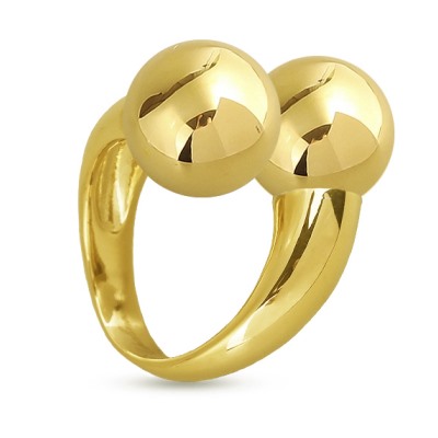 Кольцо Дуэт (14мм; покрытие золото), Есть комплект