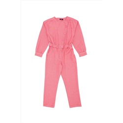 Kız Çocuk Pembe Jean Elbise