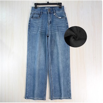 Зимние женские джинсы из хлопка с высокой талией АЙСИК*Л