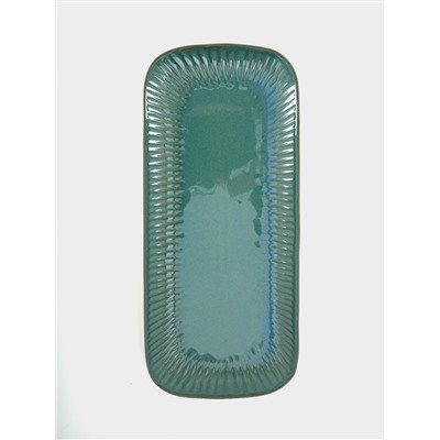 Блюдо, 36x16 см, прямоугольное, зелёное, Gallery