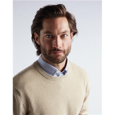 Knitted Jumper, Men, Beige