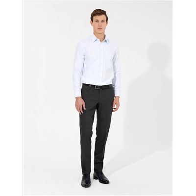 Açık Mavi Slim Fit Armürlü Gömlek