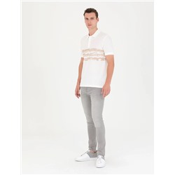 Ekru Slim Fit Polo Yaka Tişört