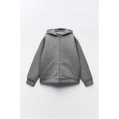 SOFT NEOPRENE-EFFECT BOMBER JACKET