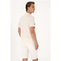 Erkek Regular Fit Krem Polo Yaka Tişört