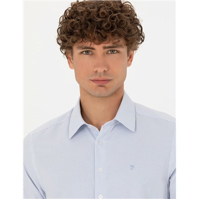 Mavi Slim Fit Uzun Kollu Gömlek