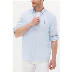 Erkek Açık Mavi Uzun Kollu Gömlek