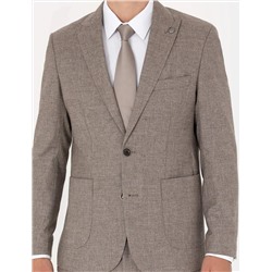 Açık Kahverengi Slim Fit Takım Elbise