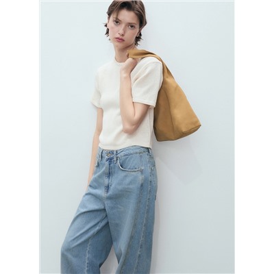 Jeans wideleg tiro medio