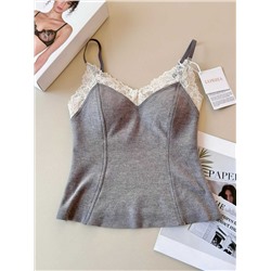 Нежный и очень красивый плотный кружевной топ / майка   L*A PERL*A