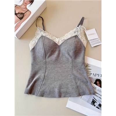 Нежный и очень красивый плотный кружевной топ / майка   L*A PERL*A