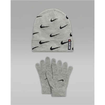 Nike Swoosh Repeat Beanie and Gloves Set Big Kids' Set