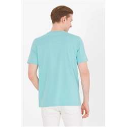 Erkek Mint Basic Bisiklet Yaka Tişört