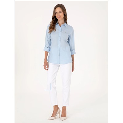 Açık Mavi Slim Fit Uzun Kollu Gömlek