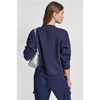 METALLIC BUBBLE LOGO FLEECE PULLOVER