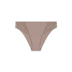 Braga clásica microfibra y encaje beige