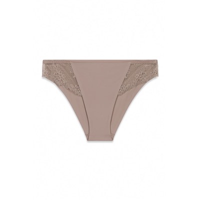 Braga clásica microfibra y encaje beige