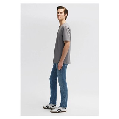 Mavi Stretch Gri Basic Tişört Loose Fit / Bol Rahat Kesim 0610136-80618