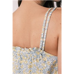 Camisón corto algodón florecitas amarillo