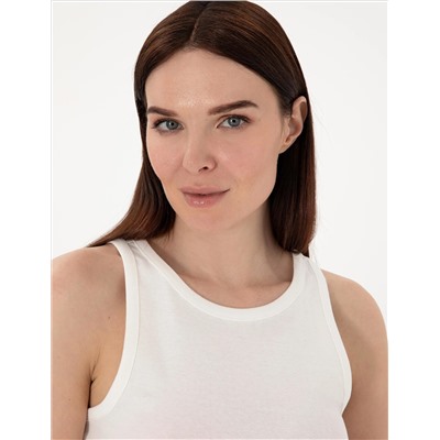 Beyaz Ex. Slim Fit Crop Tişört