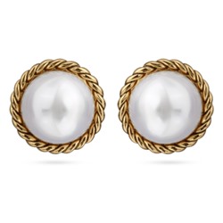 Серьги олд мани (Майорка 22мм белая; покрытие золото), Есть комплект