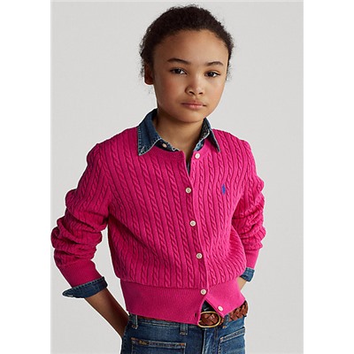 Girls 7-16 Mini-Cable Cotton Cardigan