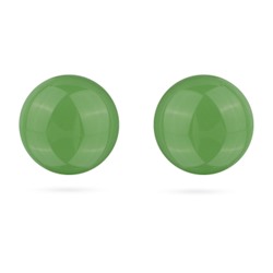 Пусеты (муранское стекло зеленое 10-12; покрытие родий), Есть комплект