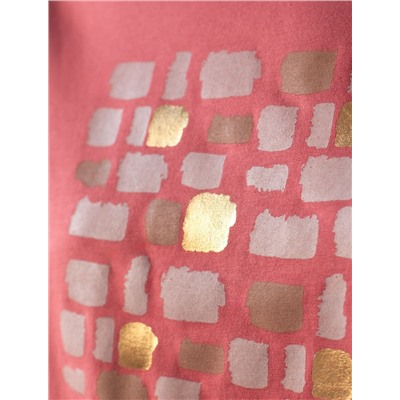 Свободная футболка с принтом из премиального хлопка с эластаном