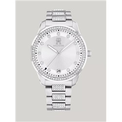 36MM T85 White Dial Crystals Watch  Women's