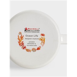 Кружка, 380 мл, фарфор P, белая/оранжевая, Морская жизнь, Ocean Life