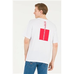 Erkek Beyaz Comfort Bisiklet Yaka Tişört