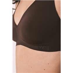 Top halter liso clean cut marrón